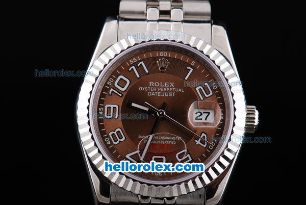 Rolex Datejust Oyster Perpetual Automatic Movement with Brown Dial and White Number Marking - Click Image to Close